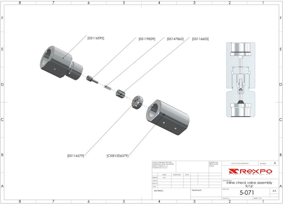 Inline Check Valve Assembly  9/16"