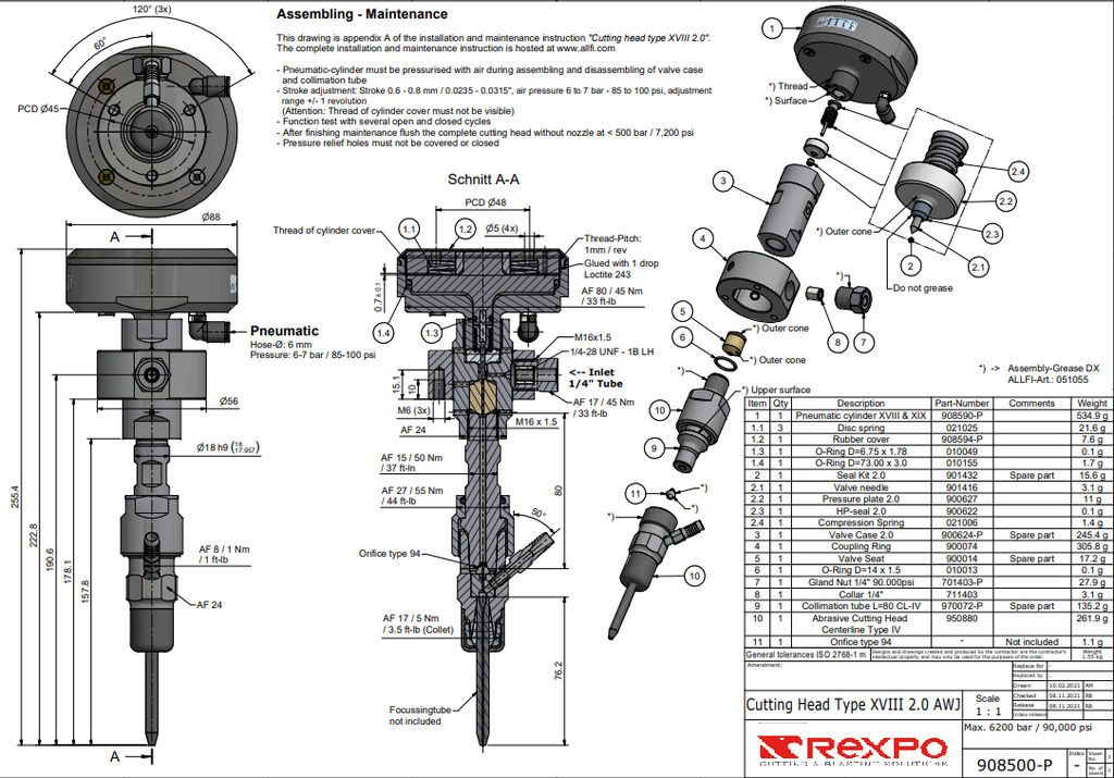 Pneumatic Cylinder XVIII & XIX
