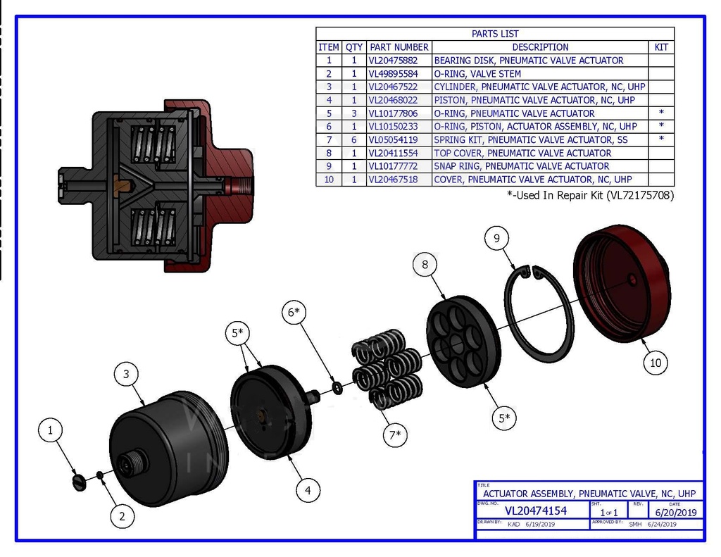 Actuator Assembly  UHP  NC  90K