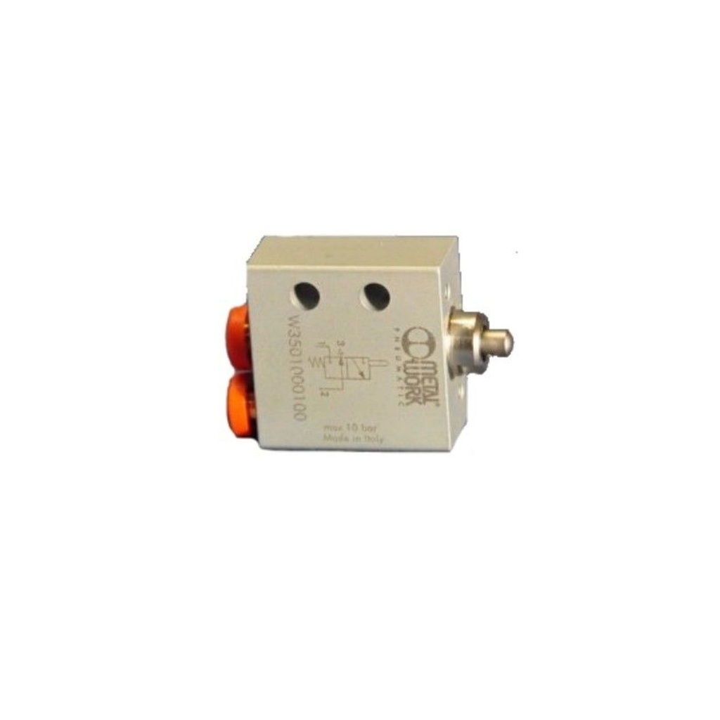 3/2 micro-valve, mechanical NC, Ø 4 side